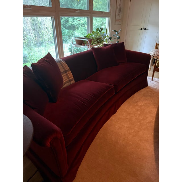 Mid 20th Century Mid Century Rolled-Arm Curved Sofa For Sale - Image 5 of 10