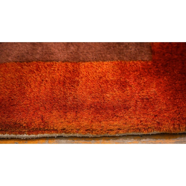 1920s Red Field Modern Floral Antique Chinese Knotted Wool Art Deco Carpet Rug For Sale In New York - Image 6 of 11
