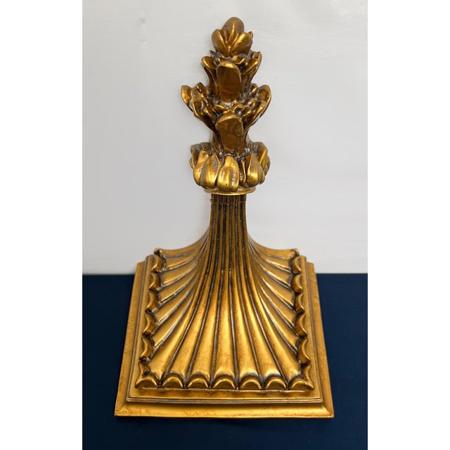 Vintage Hollywood Regency Gilt Fluted Architectural Wall Corbel Display Shelf For Sale - Image 4 of 9
