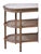 This is an antique French Louis XVI style marble and caned carved fruitwood side or drinks table. It has three caned tiers...