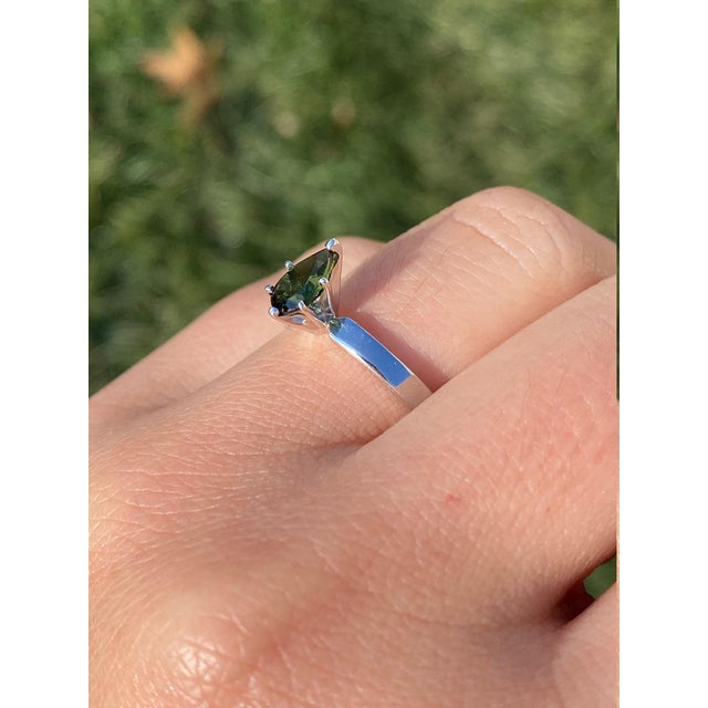 The Sevier Lane: Ladies Custom 14K Pear Tourmaline Solitaire Engagement Ring For Sale - Image 10 of 10