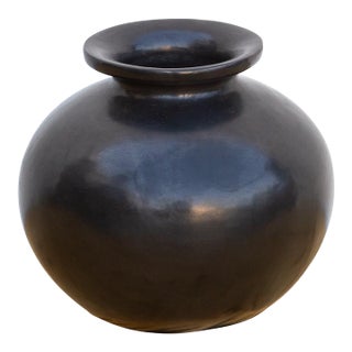 Vintage San Bartolo Black Clay Global Vessel For Sale