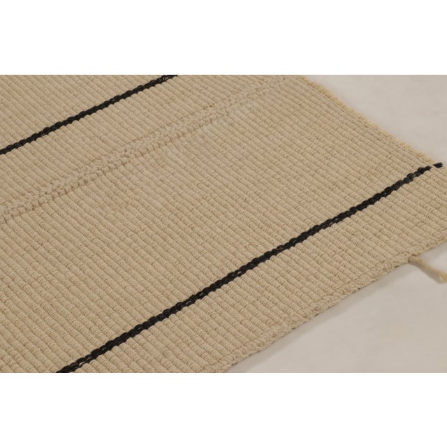 Rug & Kilim Rug & Kilim Contemporary Rez Kilim Flatweave Rug With Tonal Striped Design For Sale - Image 4 of 11