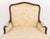 French Louis XV Style White Silk Damask Upholstered Walnut Bergere For Sale - Image 3 of 9