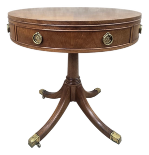 Vintage Baker Furniture Mahogany Drum Table