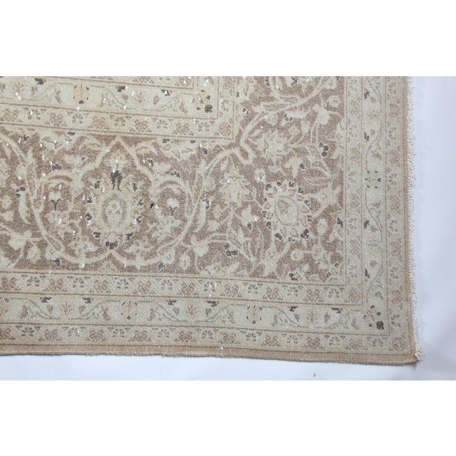 Oversized Vintage Persian Tabriz Rug - Subtle Pastel Palette & Fine Weave -10' X 13' For Sale - Image 4 of 12