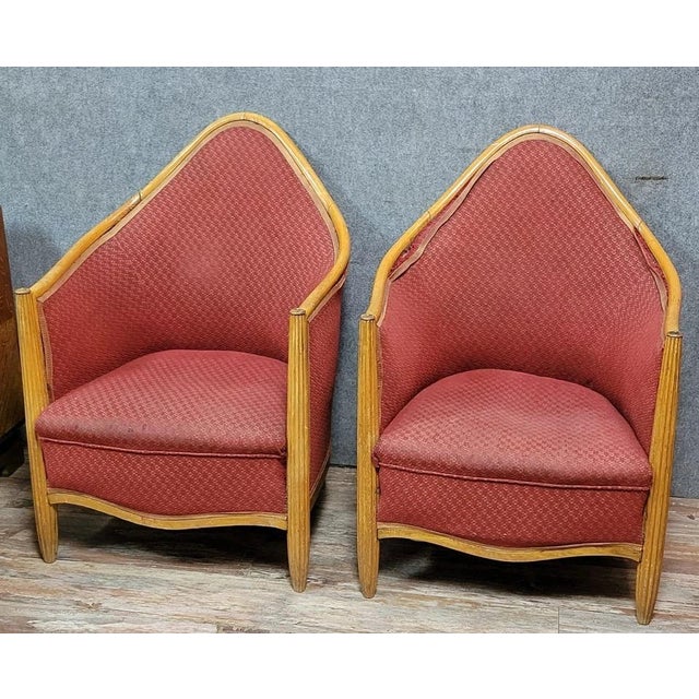 Art Deco Armchairs after Paul Pollot, 1920s, Set of 2 For Sale - Image 3 of 7