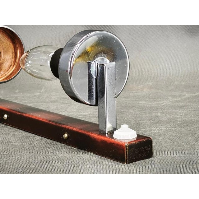 Bauhaus Chrome and Opaline Glass Wall Light, Czechoslovakia, 1930s For Sale - Image 4 of 12