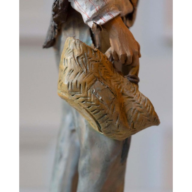 1968 Caltagirone Polychrome Terracotta Sculpture by Gaetano Romano For Sale - Image 10 of 13