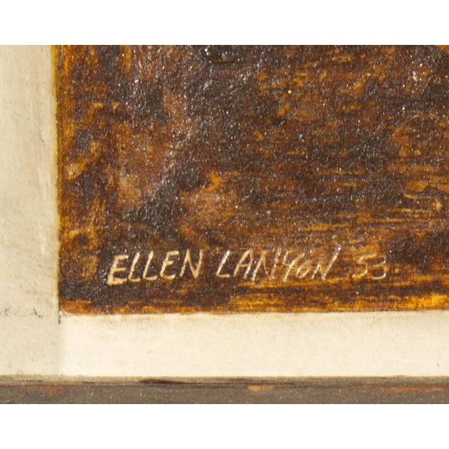 Brown 1953 Oil on Board Painting of a Street Scene by Ellen Lanyon For Sale - Image 8 of 9
