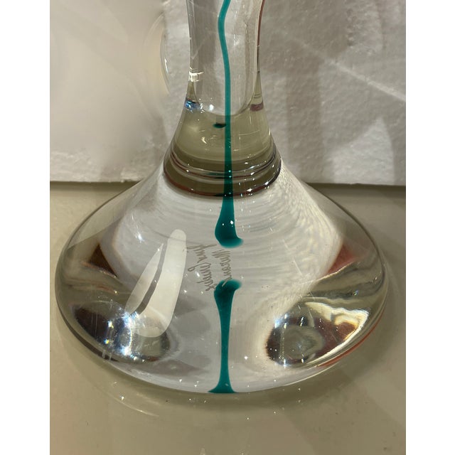 Rare Set of 6 Signed Vintage Gino Cenedese Murano Sommerso Glass Candlesticks For Sale - Image 11 of 15