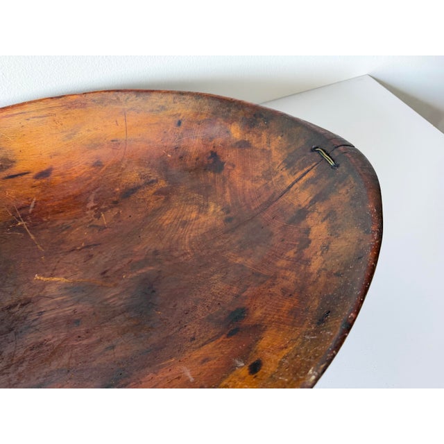 Vintage Primitive Organic Style Hand-Carved Wood Bowl For Sale - Image 12 of 12