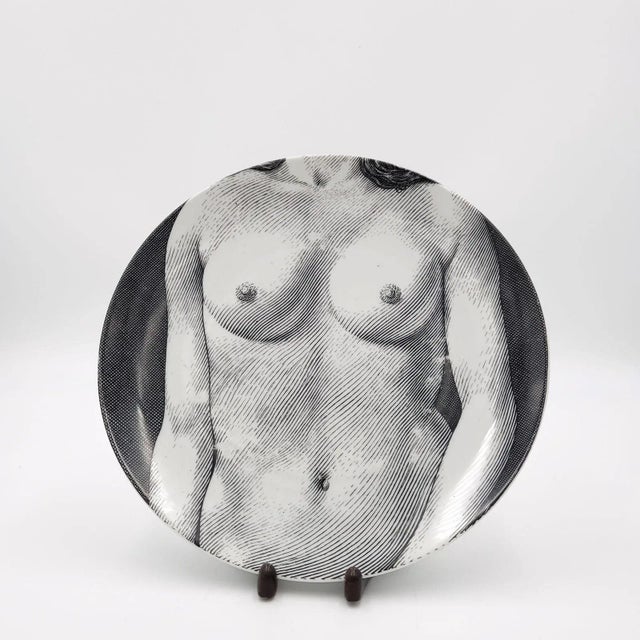 Ceramic Three Fornasetti Vintage Plates For Sale - Image 7 of 8