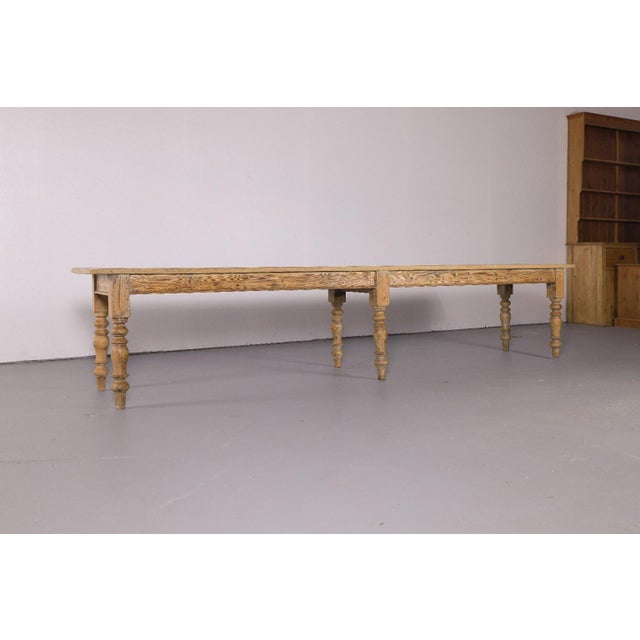 English Monumental Antique English Pine Harvest Table | 12.5 Feet | Circa 1880 For Sale - Image 3 of 10