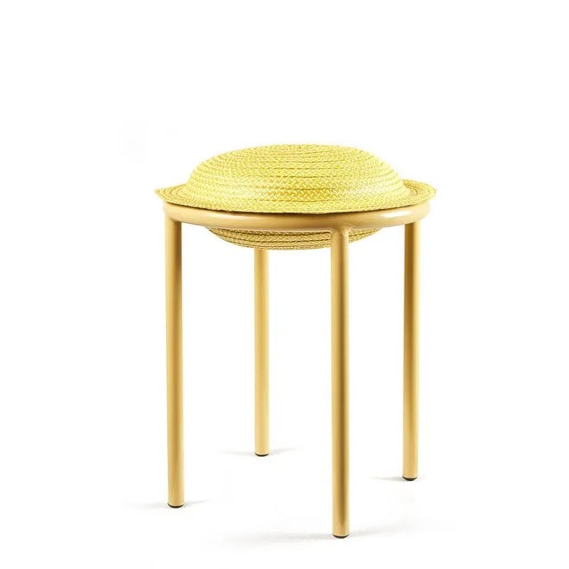 Set of 4 Yellow Cana stool by Pauline Deltour by Cristina Celestino Materials: Galvanized and powder-coated tubular steel....