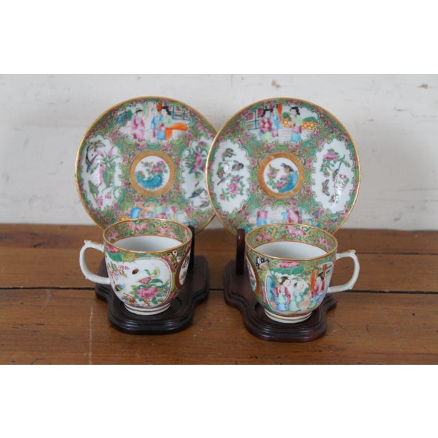 Ceramic Antique 32 Piece 19th Century Chinese Export Mandarin Famille Rose Porcelain China For Sale - Image 7 of 12