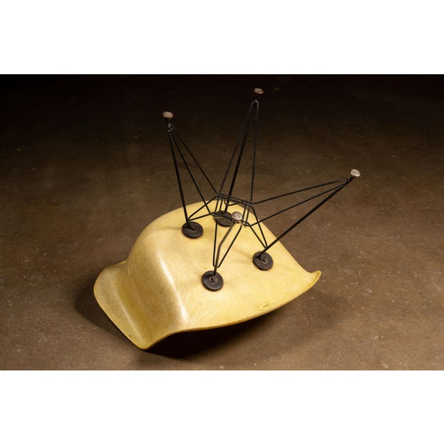Metal 1950s Charles and Ray Eames for Herman Miller Dar Parchment Fiberglass Armchair For Sale - Image 7 of 10