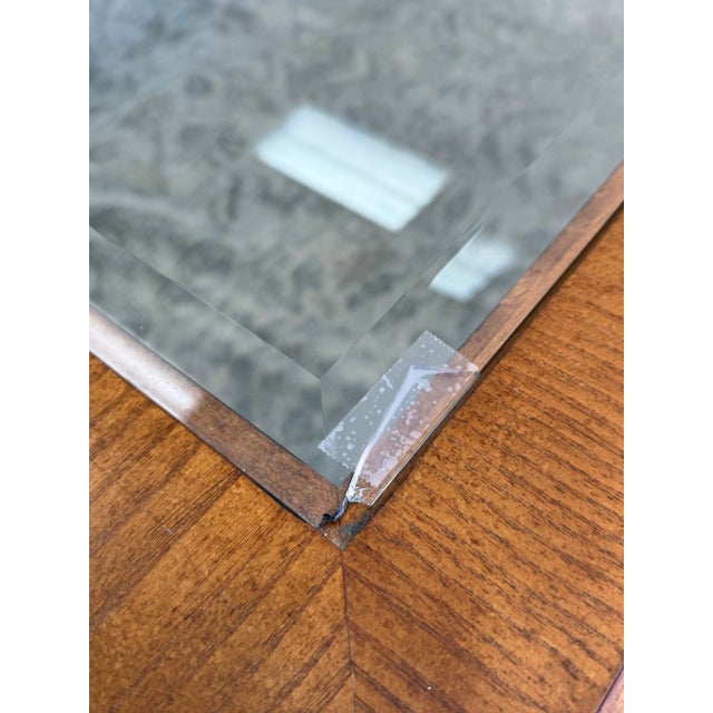 Century Furniture Square Carved Wood and Glass Top Coffee Table For Sale - Image 11 of 11
