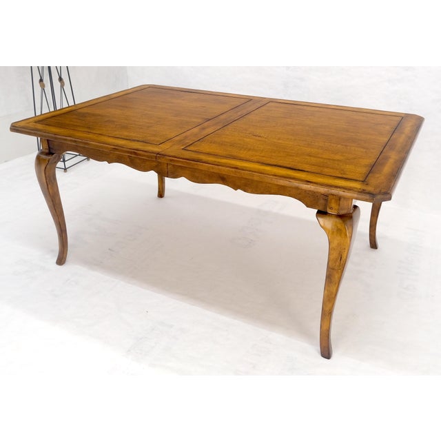 Chestnut and Cherry Country French Cabriole Leg 2x18" Leaves Dining Table MINT For Sale - Image 10 of 12