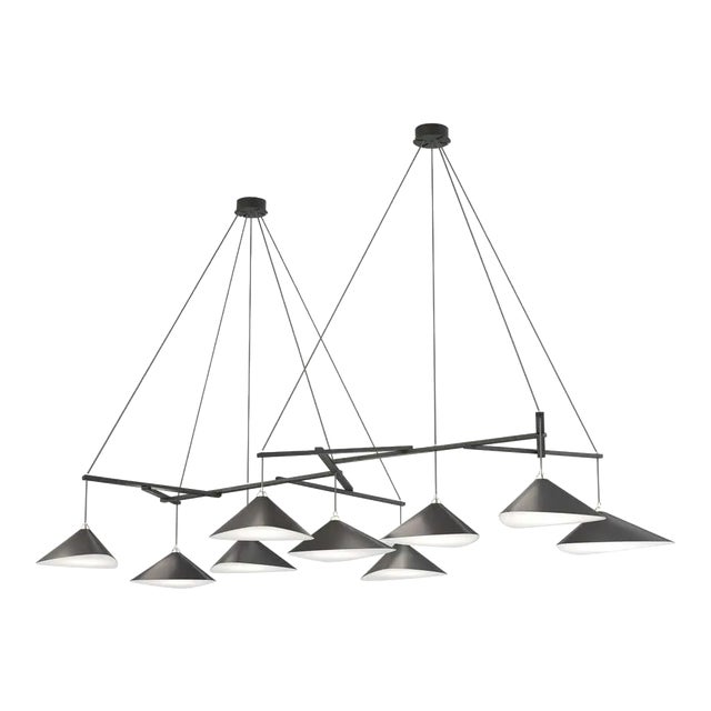 Monumental Daniel Becker Emily 9 Chandelier in Matte Anthracite for Moss Objects For Sale