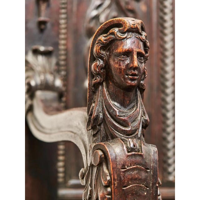 Wood Neo-Renaissance Carved Oak Bench For Sale - Image 7 of 11