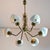 Opaline and Brass Italian Chandelier in the style of Stilnovo, 1950s For Sale - Image 12 of 14