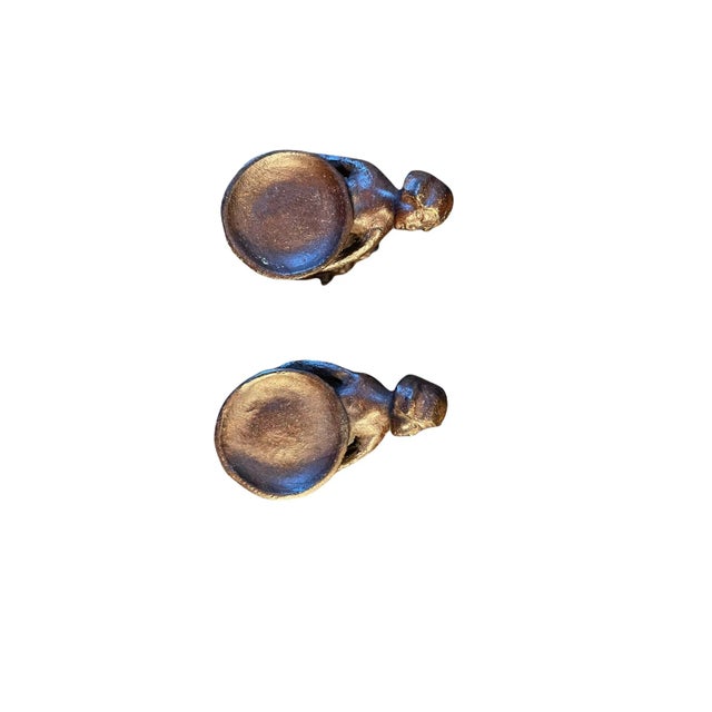 Black 1920s Art Deco Spelter Figural Compote Sculptures- a Pair For Sale - Image 8 of 13