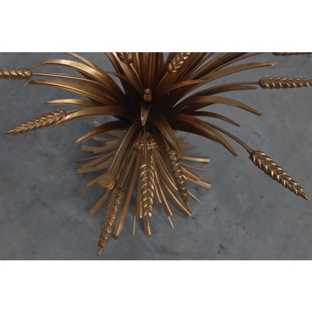 Hollywood Regency Gilt Sheaf of Wheat Side Table in the style of Coco Chanel, Italy, 1960s For Sale - Image 9 of 12