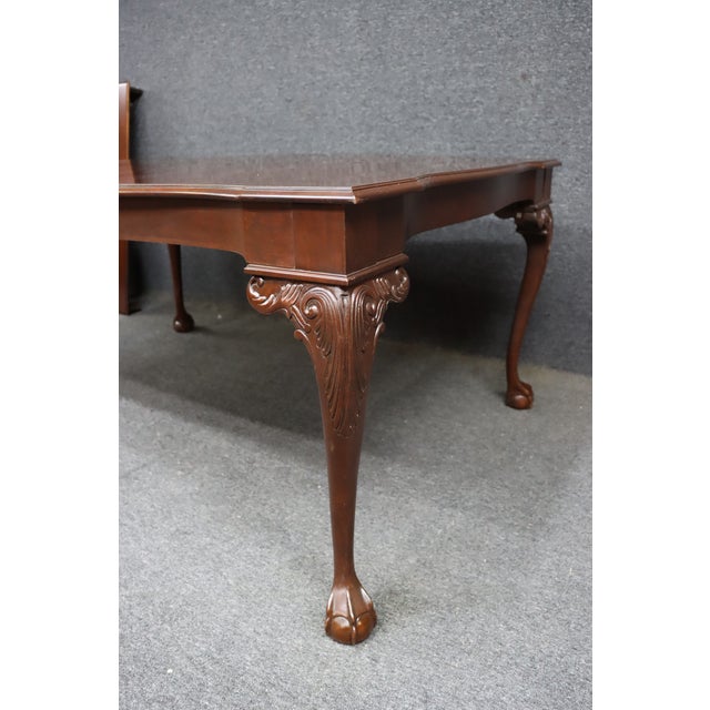 Harden Cherry Claw-and-Ball Extension Dining Table With Leaves For Sale - Image 10 of 16