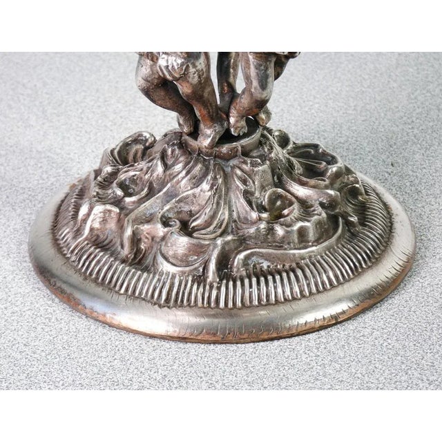 Bevelled Crystal Bowl with Sculpture Base and Sheffield Putti, Early 20th Century For Sale - Image 6 of 8