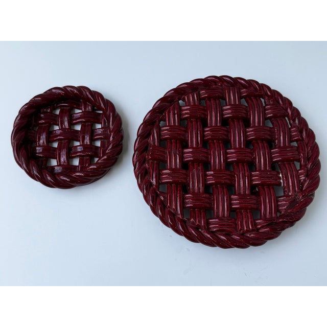 French Provincial Vintage Vallauris France Ceramic Trivets – Massier Style For Sale - Image 3 of 5