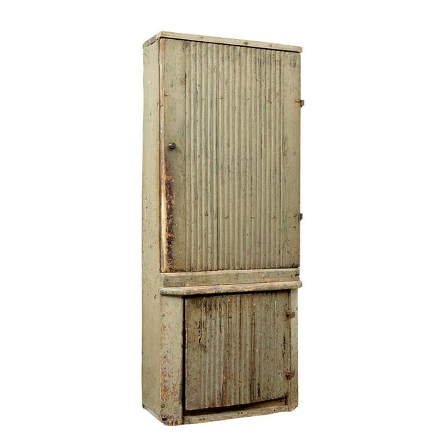 Early 19th century Scandinavian carved pine cupboard circa 1880. Swedish rural made 1 part cupboard. Made from heavy pitch...