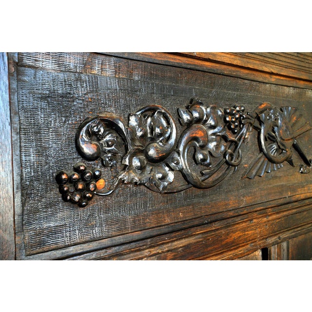 Wood Antique Carved Oak Jacobean / Tudor-Style Panel For Sale - Image 7 of 9