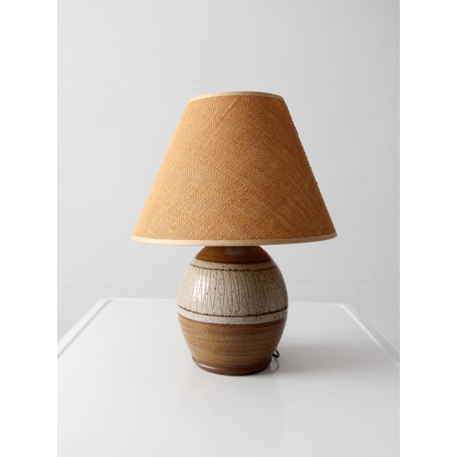 Vintage Handmade Studio Pottery Lamp For Sale - Image 10 of 10