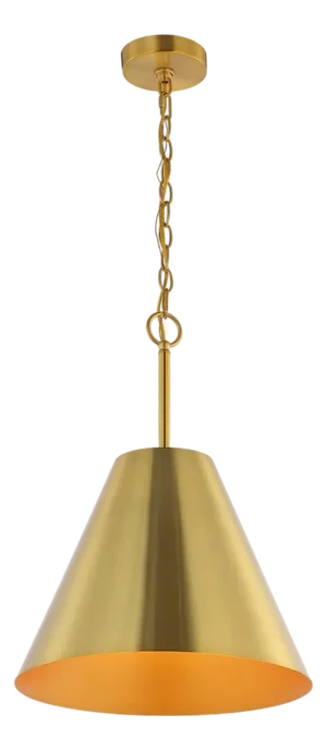 Jenner 15" Metal Shade Cone Pendant in Brass