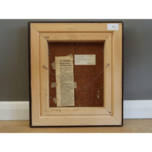 Mid-Century Modern 'Woman in Repose' Mini Abstract Figurative Portrait Oil Painting bySwedish Artist Ivar Morsing (1919-2009), Framed For Sale - Image 10 of 10