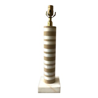 1960s Cylindrical Layered Marble Lamp For Sale