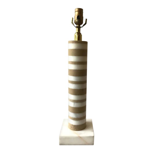1960s Cylindrical Layered Marble Lamp For Sale