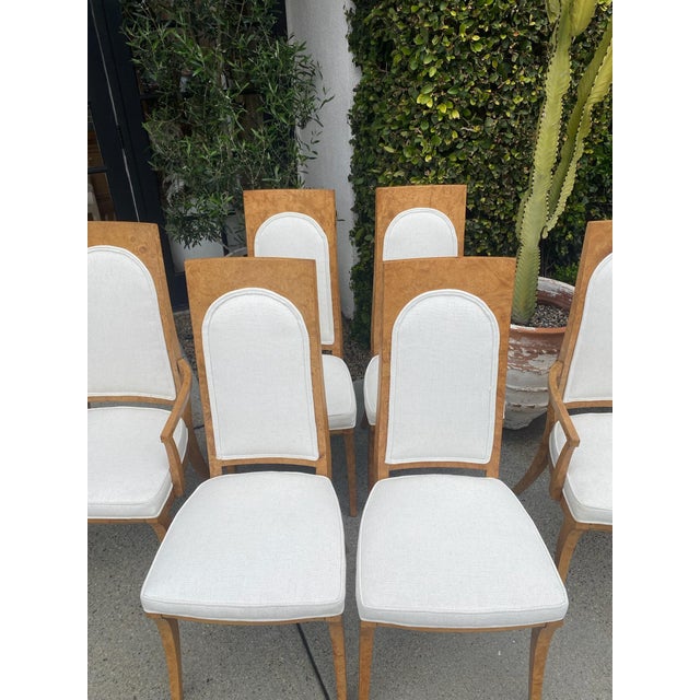 Contemporary Vintage Burl Wood Dining Chairs, Set of 6 For Sale - Image 3 of 10