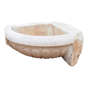 18th Century Carved Limestone Corner Sink or Fountain Basin From Apt, France