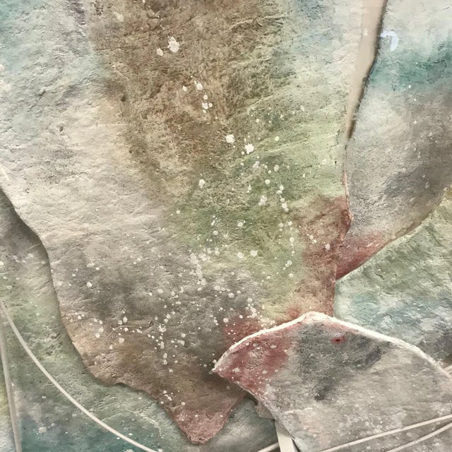 Watercolor Collage Construction in Lucite Shadowbox For Sale - Image 4 of 8