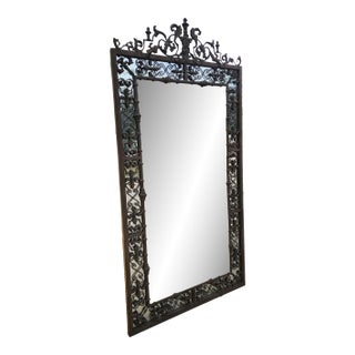 Large Ornate Iron Mirror For Sale