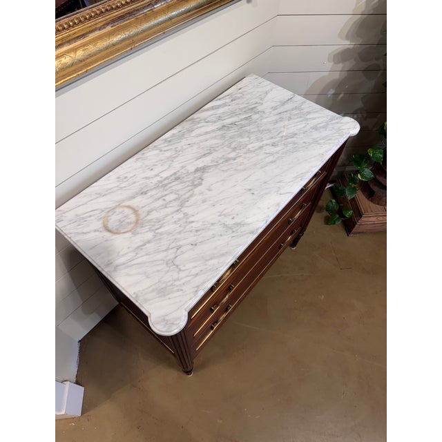 19th Century French Louis XVI Chest With Marble For Sale - Image 14 of 15