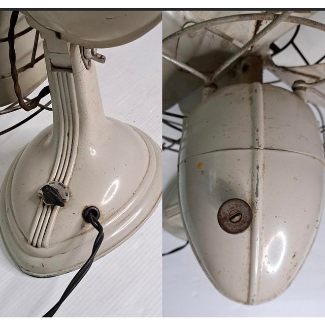 Vintage Robbins & Myers 3-Speed Metal Desk Fan, Brantford Canada, Circa 1950 For Sale - Image 9 of 13