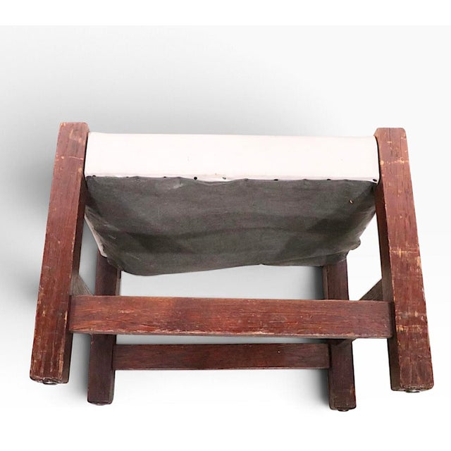 Brown Early 20th Century Mission Oak Arts and Crafts Period Stool Ottoman Footrest Bench in the Style of Stickley For Sale - Image 8 of 12