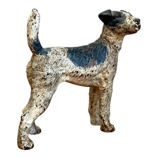Vintage Cast Iron Jack Russell Terrier Dog Doorstop For Sale