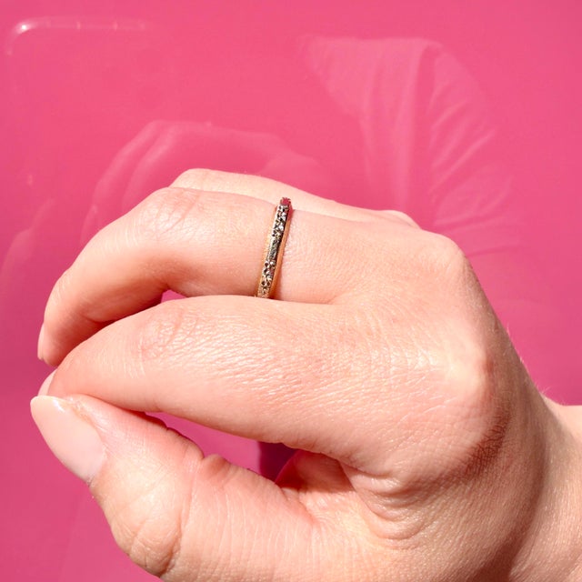 1940s Vintage Retro Two Tone Gold Keepsake Orange Blossom Wedding Band, Ring Size 7 For Sale - Image 5 of 10