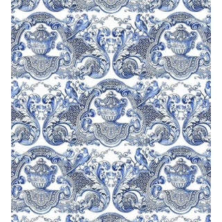 Nicolette Mayer through The House of Scalamandre William & Mary Wallcovering, Blue For Sale