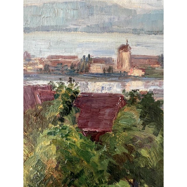 Anna Beyer, Lac Léman avec vue sur le Jura, 1911, Oil on Wood, Framed For Sale - Image 4 of 11