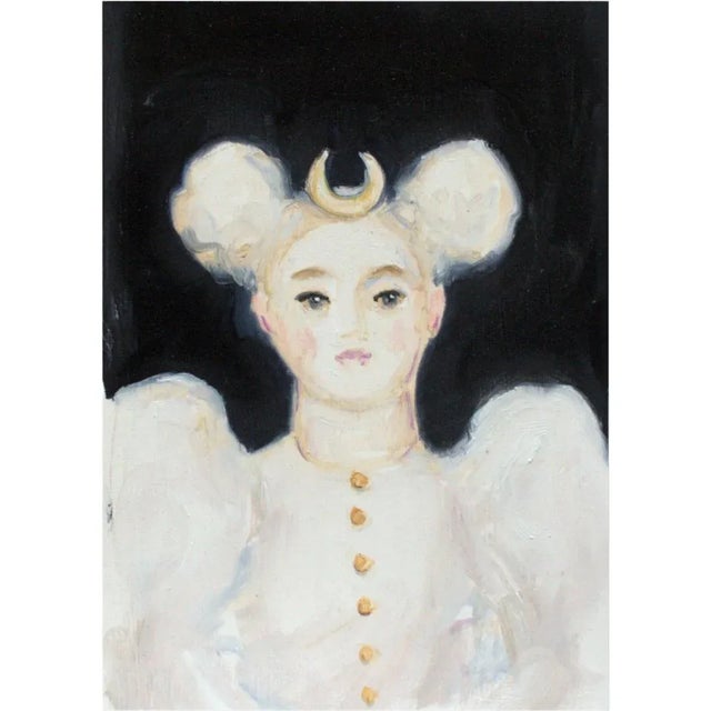 An archival giclée print of an original colorful portrait painting, 5"x7", signed front and back.